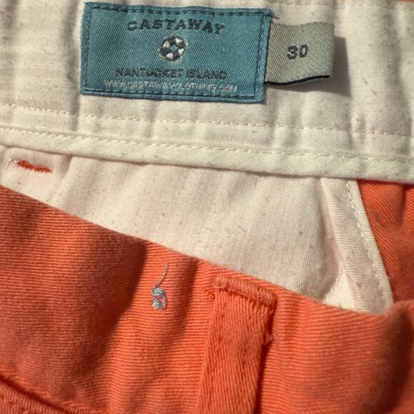 Castaway Cisco Shorts, Stretch Twill, Embroidered Pot On Orange, Men's Size 30 - Picture 6 of 7